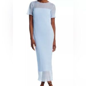 Worn Once French Connection Pale Blue Ribbed Midi Dress